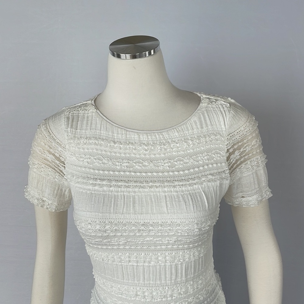 WHBM Lace Top Stretchy Ecru XX Small - Picture 12 of 15